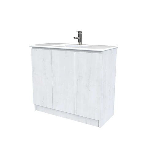 Mueble vanitorio al piso  de 100  cm con cubierta de loza M0-001  / Alaska