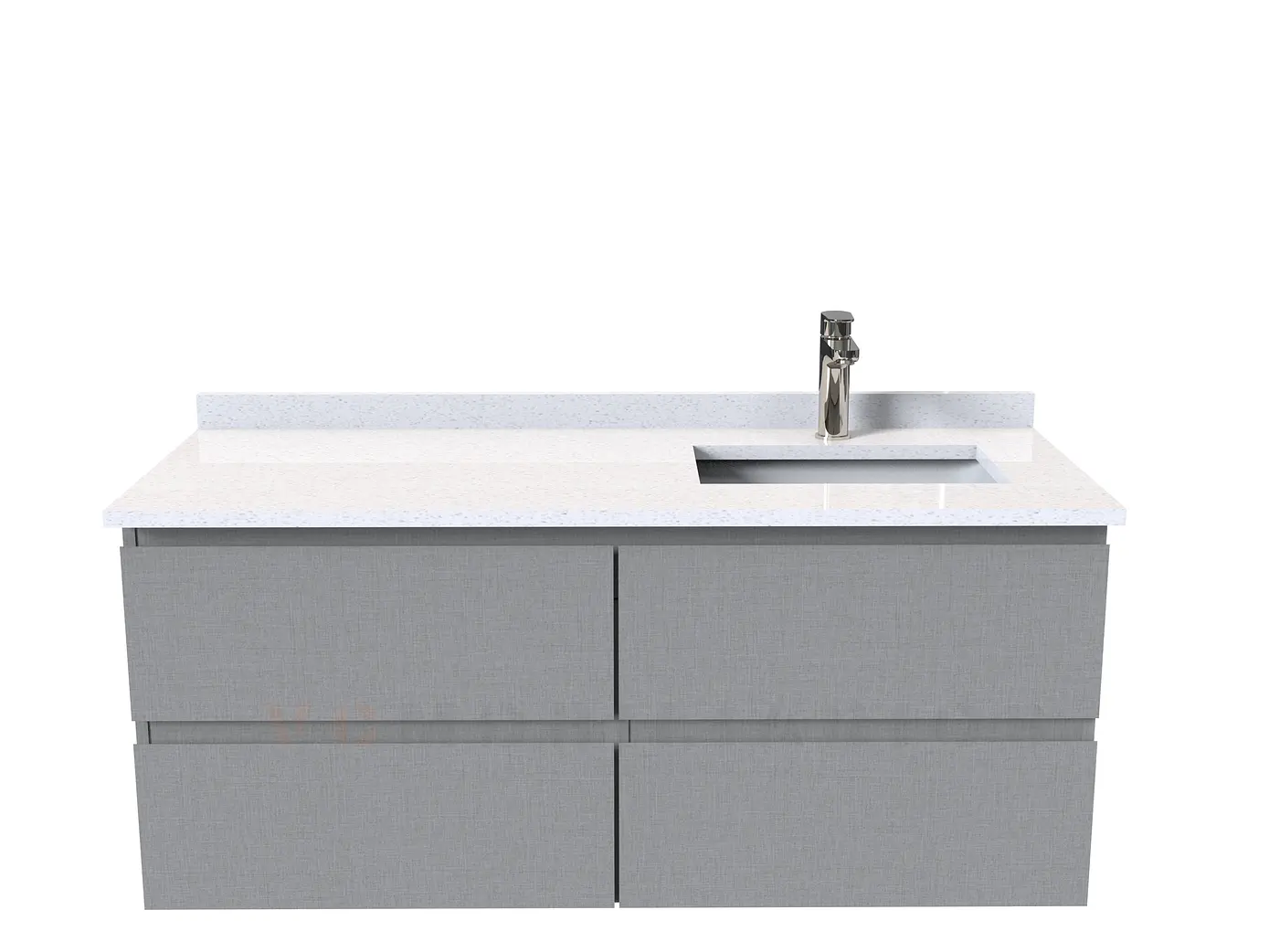 Mueble vanitorio aereo simple de 130cm  M4-1338-A / Derecho / Notte 1