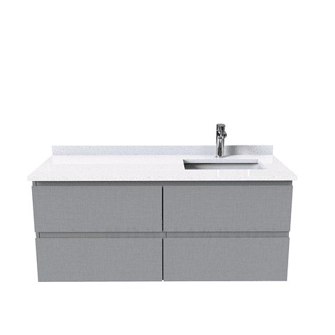 Mueble vanitorio aereo simple de 130cm  M4-1338-A / Derecho / Notte