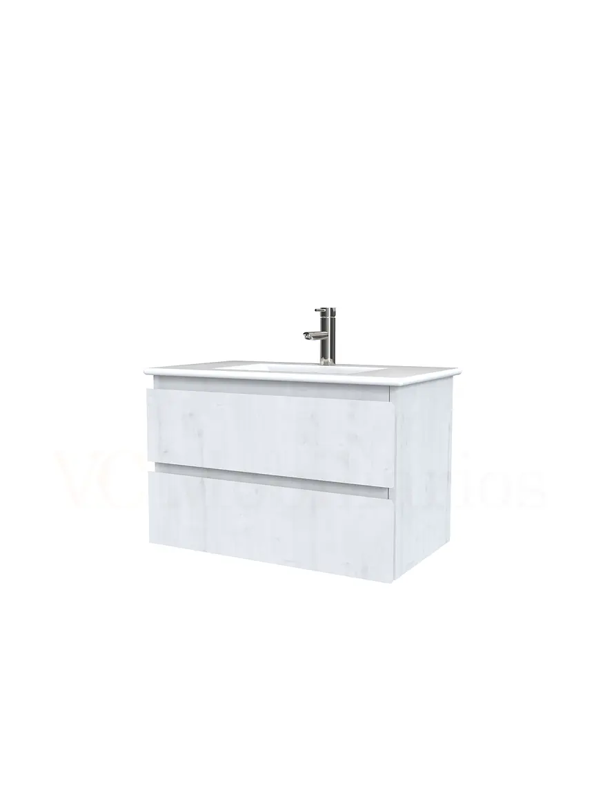 Mueble vanitorio aereo con cubierta de loza de 70 cm  /  M3-701-A / Alaska 1
