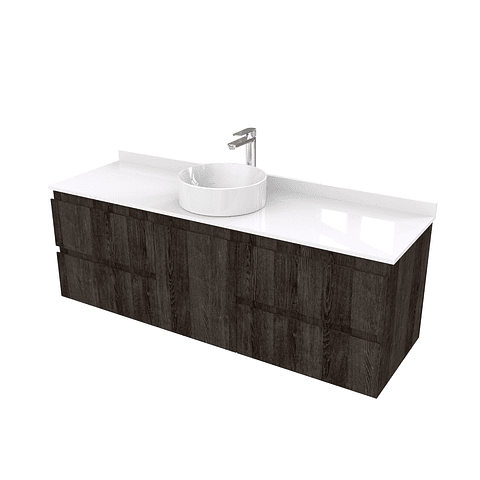 Mueble Vanitorio  aereo para lavamanos sobreponer simple de 160 cm M2-1630-SPA / Espresso