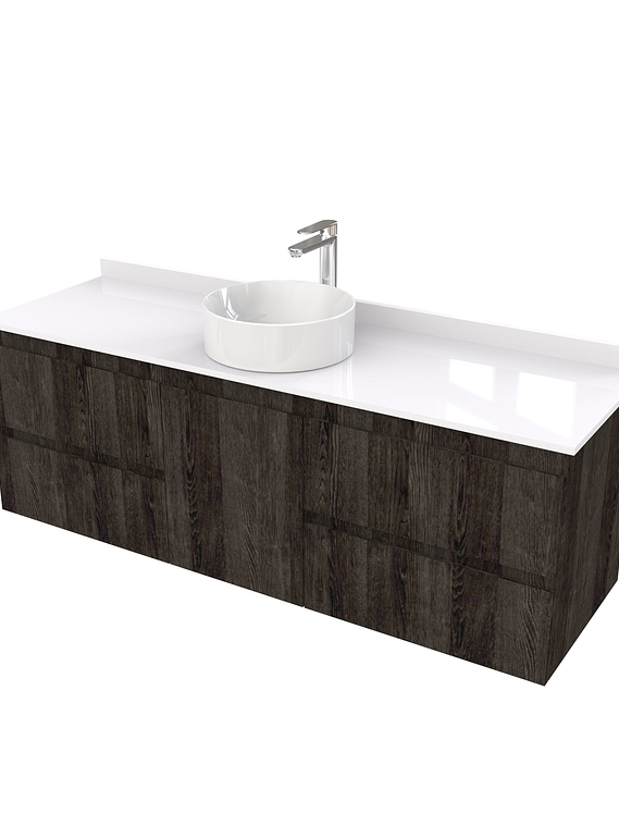 Mueble Vanitorio  aereo para lavamanos sobreponer simple de 160 cm M2-1630-SPA / Espresso 1