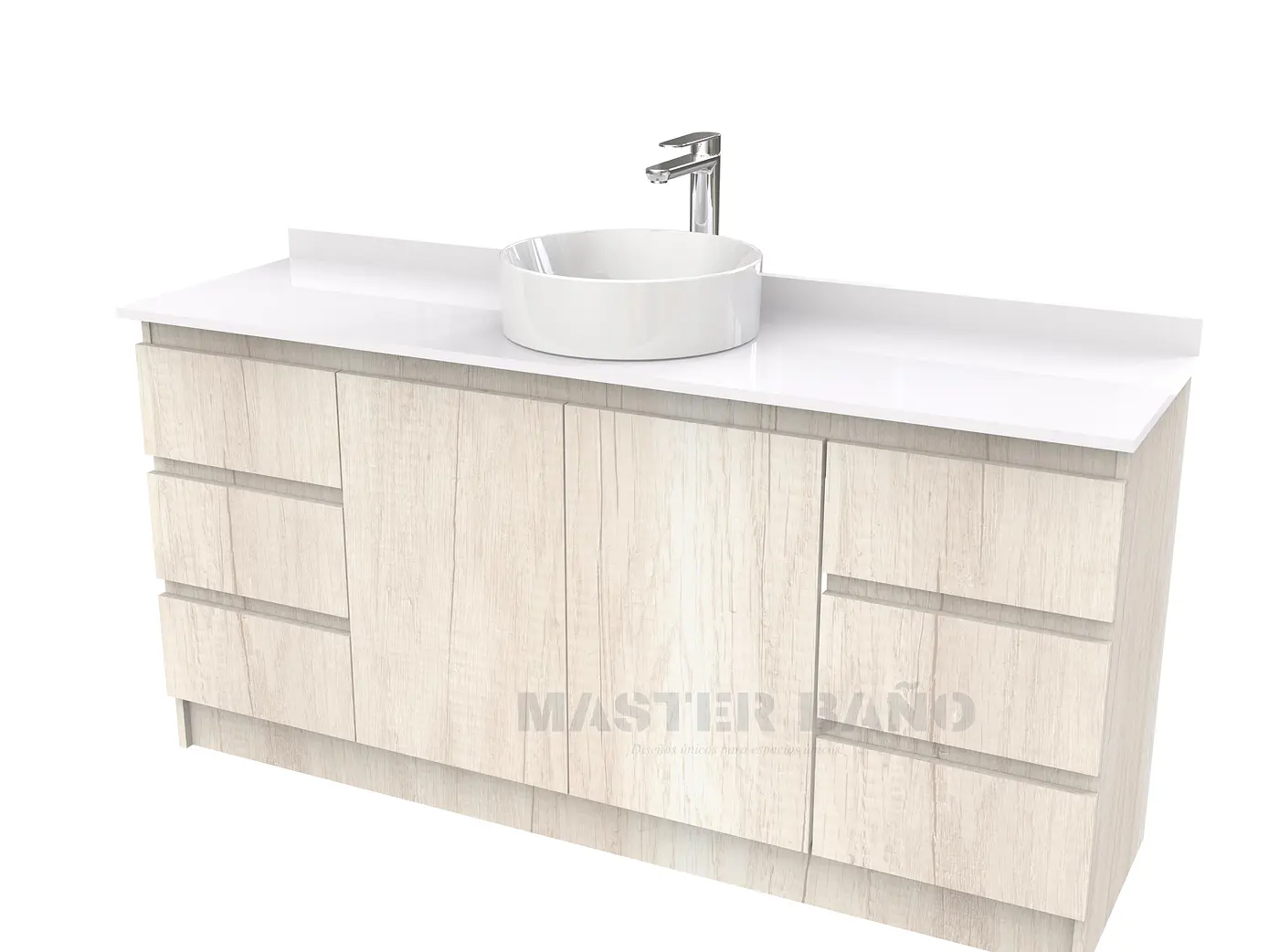 Mueble Vanitorio al piso para lavamanos sobreponer simple de 190 cm M2-1930-SPA / Toscana 1
