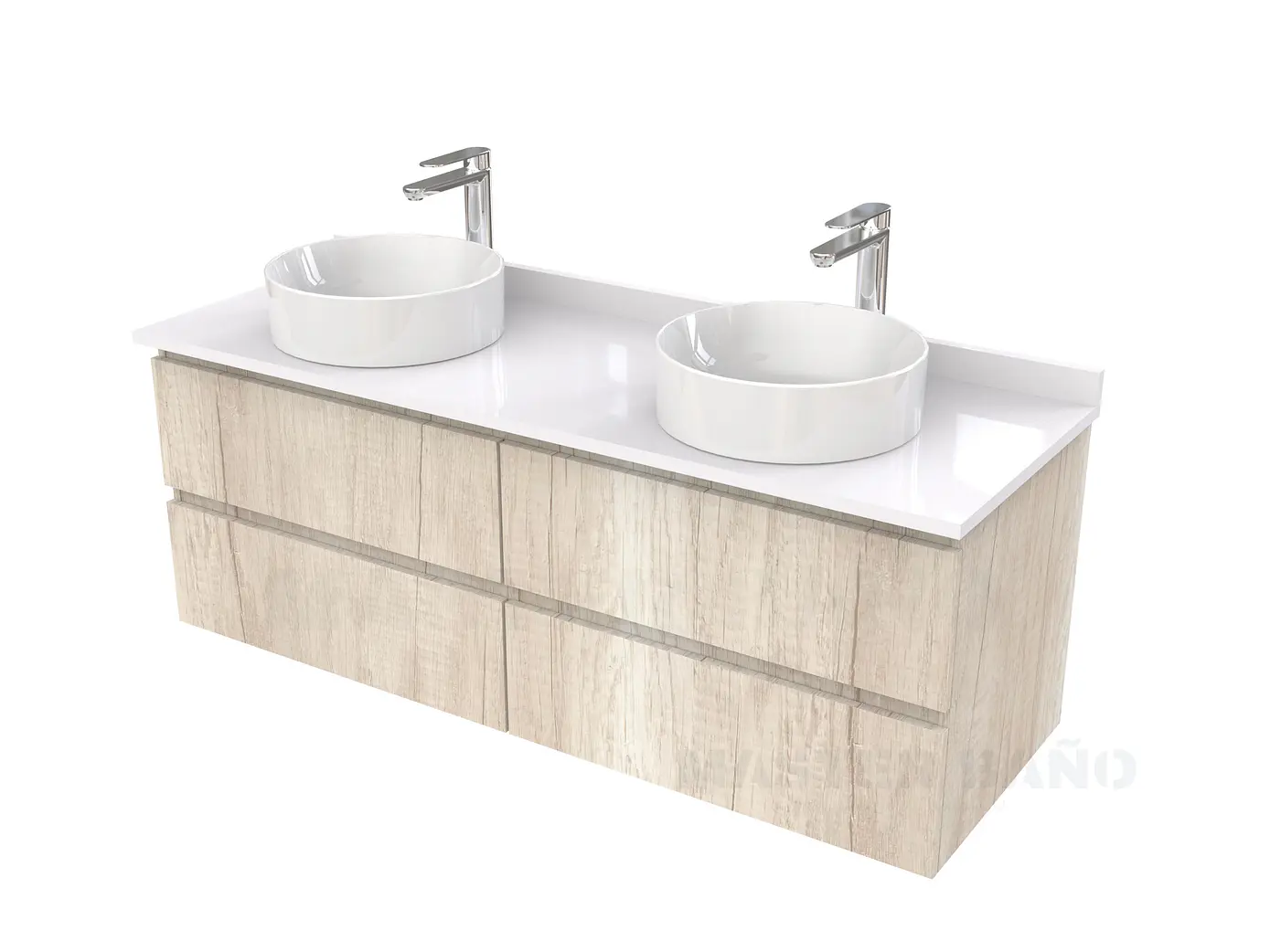 Mueble Vanitorio  para lavamanos sobreponer simple de 150 cm M4-1530-SPA / Toscana 1