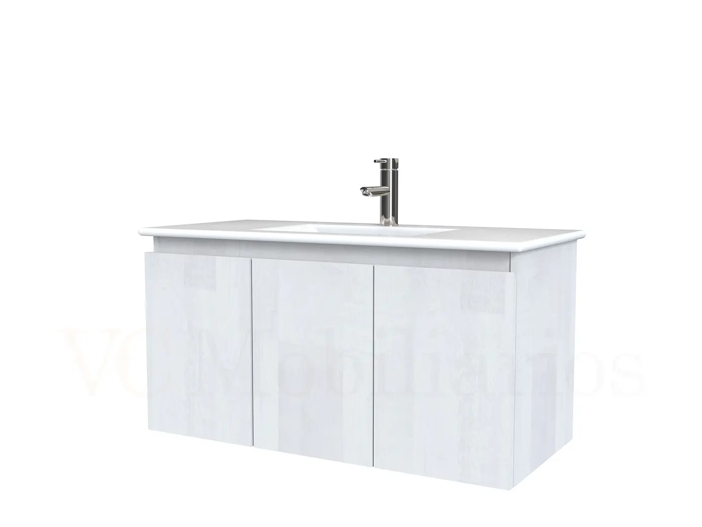 Mueble vanitorio aereo con cubierta de loza de 90 cm  /  M0-901-A / Legno 1