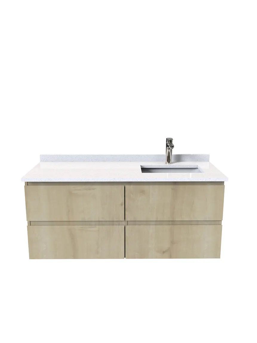 Mueble vanitorio aereo simple de 130cm  M4-1338-A / Derecho / Rustico 1