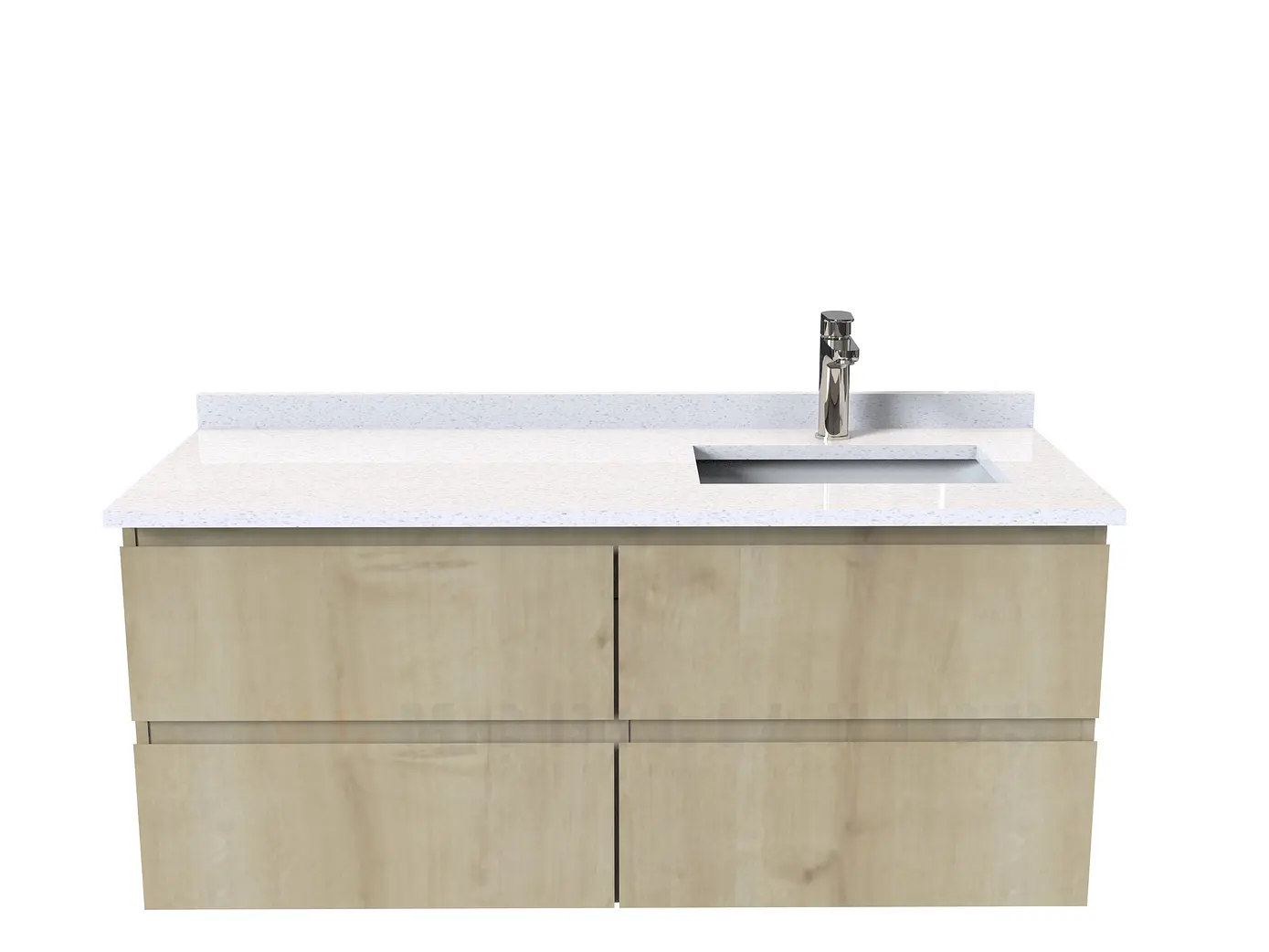 Mueble vanitorio aereo simple de 130cm  M4-1338-A / Derecho / Rustico 1