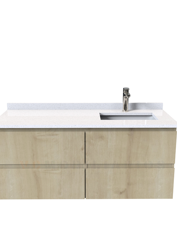 Mueble vanitorio aereo simple de 130cm  M4-1338-A / Derecho / Rustico 1