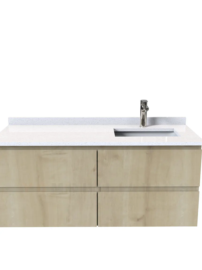 Mueble vanitorio aereo simple de 130cm  M4-1338-A / Derecho / Rustico 1