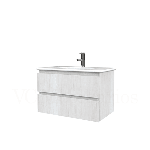 Mueble vanitorio aereo con cubierta de loza de 70 cm  /  M3-701-A / Toscana