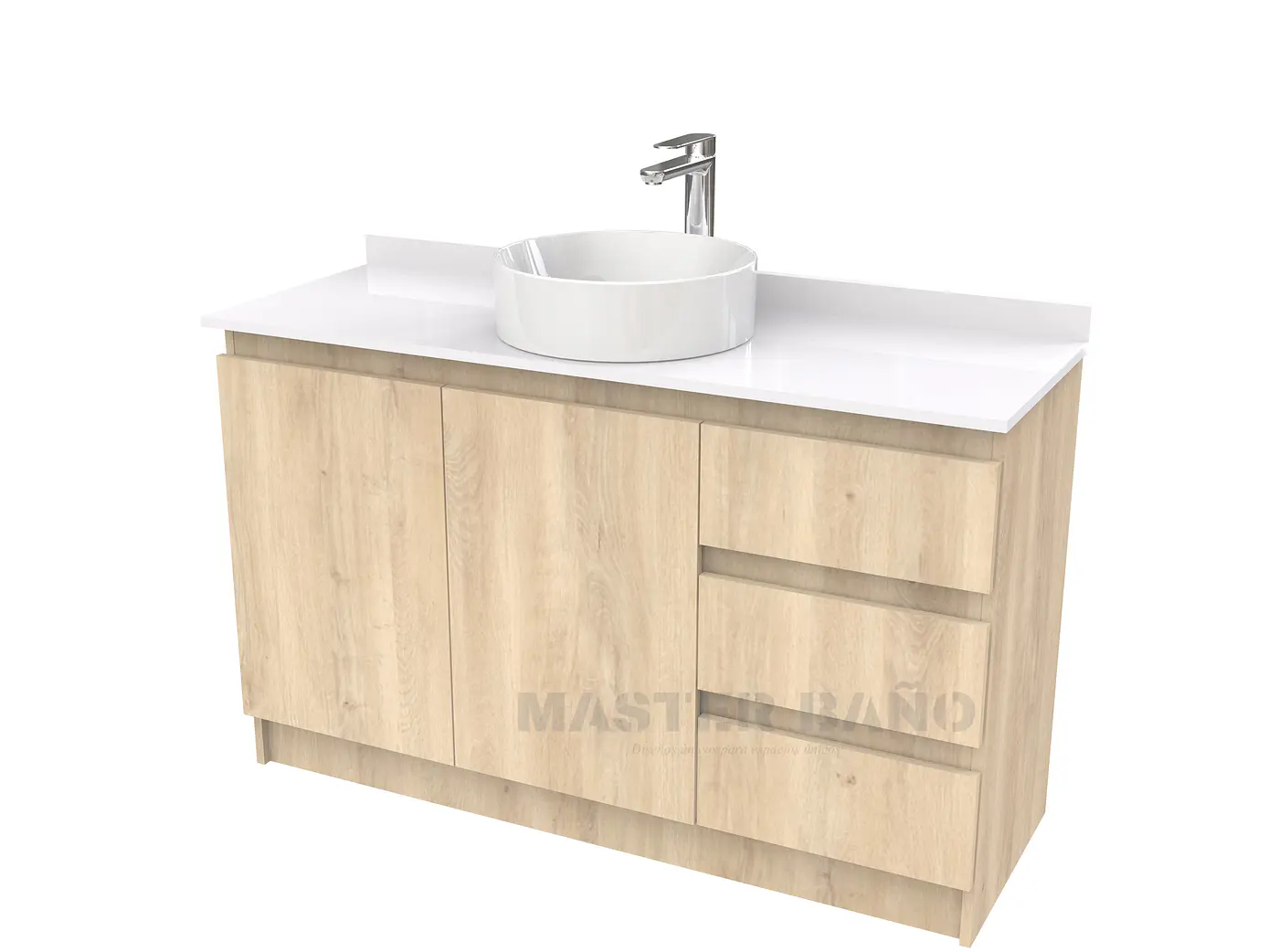 Mueble Vanitorio al piso para lavamanos sobreponer simple de 140 cm M2-1430-SPA / Jerez 1