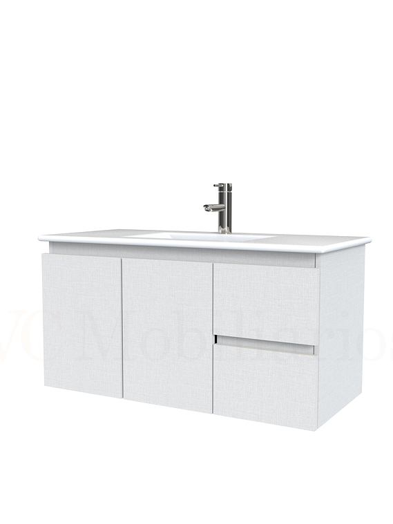 Mueble vanitorio aereo con cubierta de loza de 90 cm  /  M2-901-A / Giorno 1