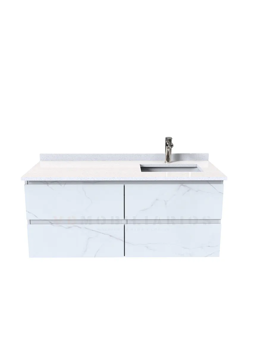 Mueble vanitorio aereo simple de 130cm  M4-1338-A / Derecho / Marmara 1