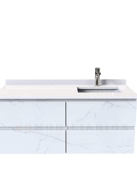 Mueble vanitorio aereo simple de 130cm  M4-1338-A / Derecho / Marmara 1