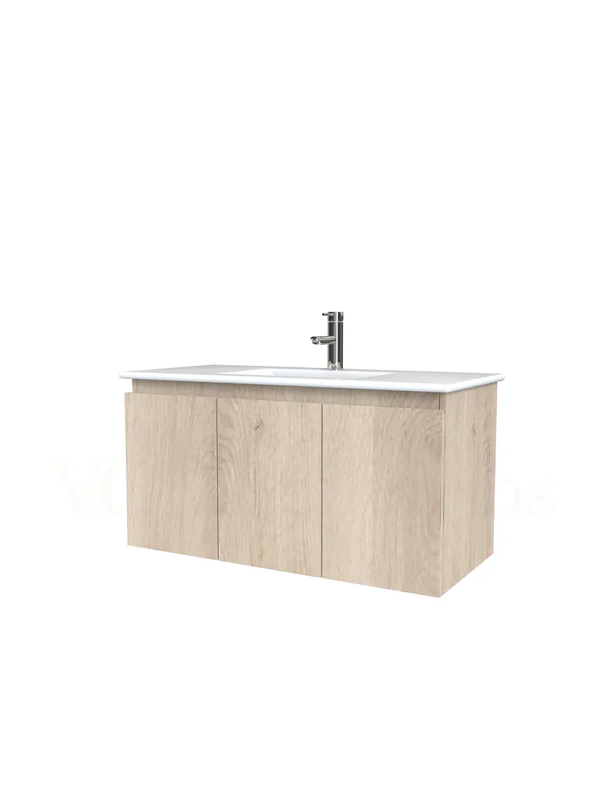 Mueble vanitorio aereo con cubierta de loza de 90 cm  /  M0-901-A / Jerez 1
