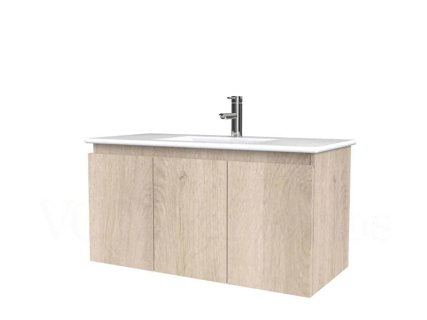 Mueble vanitorio aereo con cubierta de loza de 90 cm  /  M0-901-A / Jerez 1