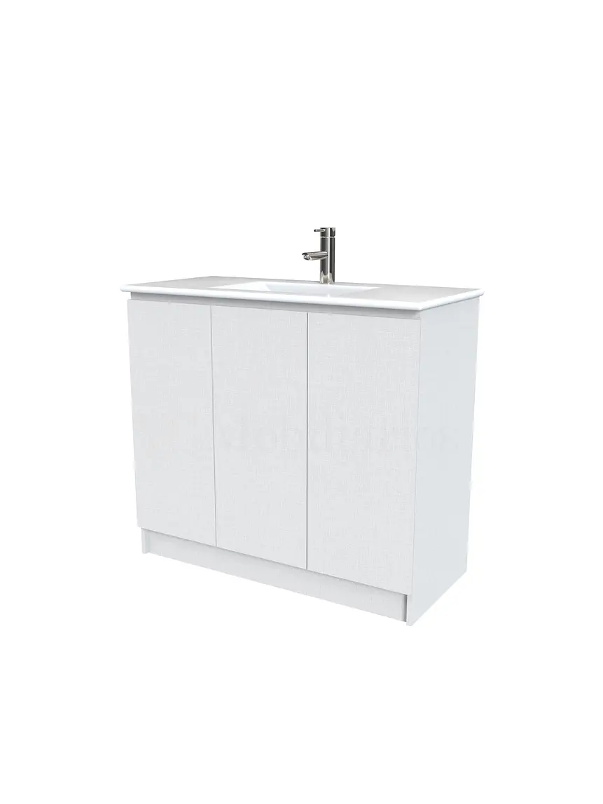 Mueble vanitorio al piso  de 100  cm con cubierta de loza M0-001  / Giorno 1