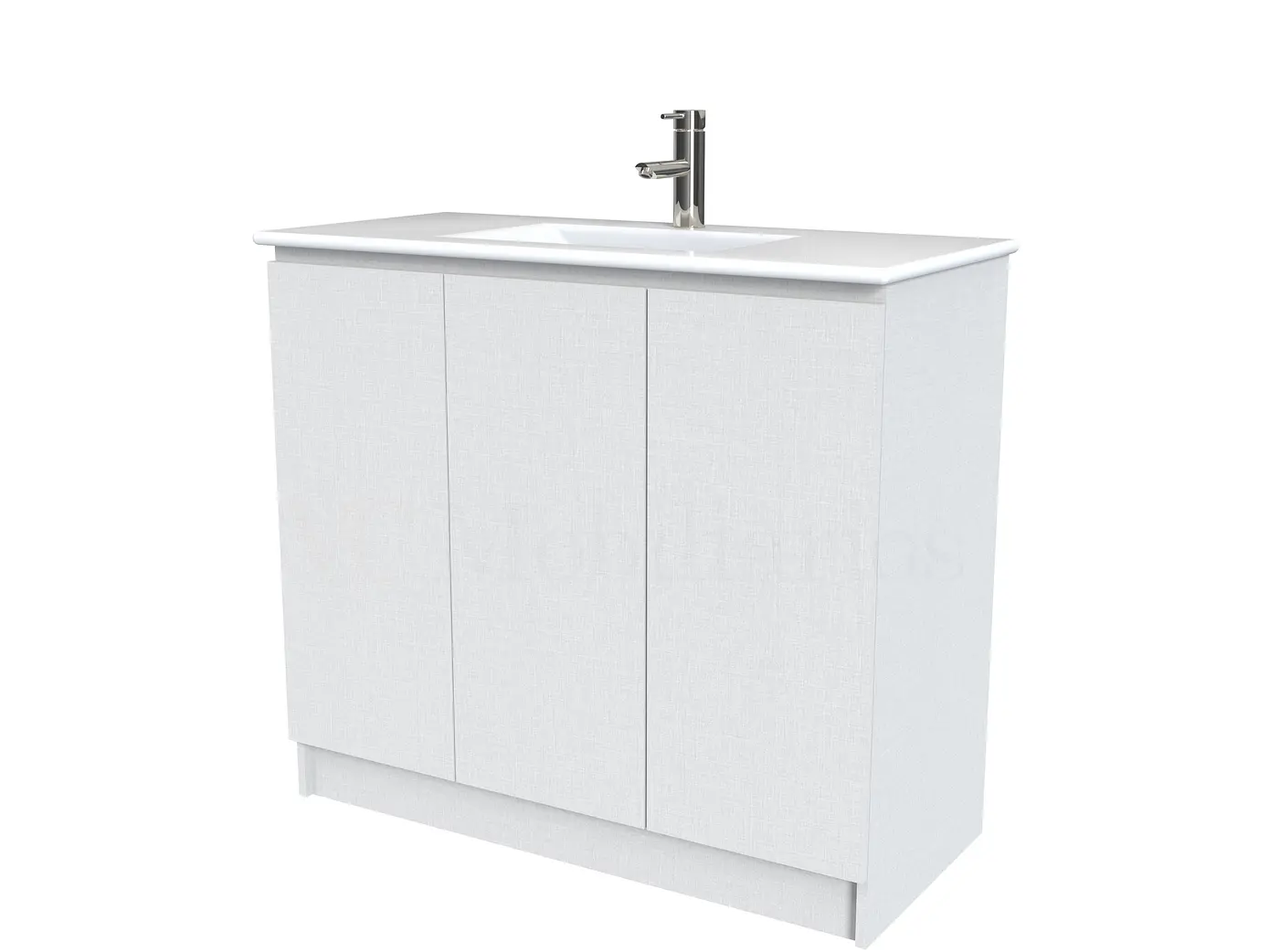 Mueble vanitorio al piso  de 100  cm con cubierta de loza M0-001  / Giorno 1