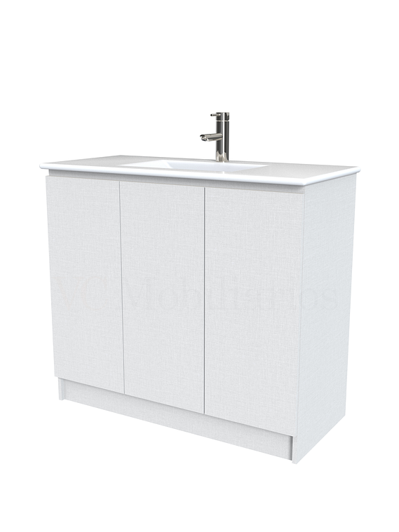 Mueble vanitorio al piso  de 100  cm con cubierta de loza M0-001  / Giorno 1