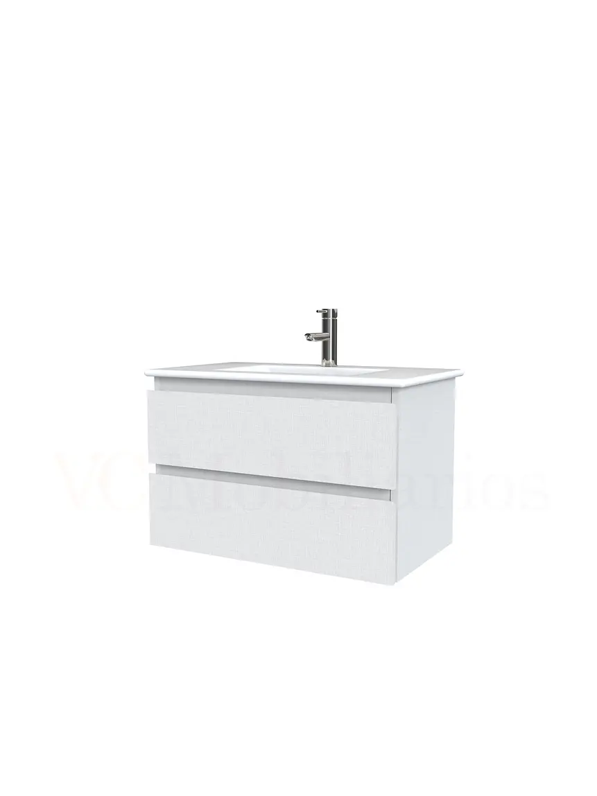 Mueble vanitorio aereo con cubierta de loza de 70 cm  /  M3-701-A / Giorno 1