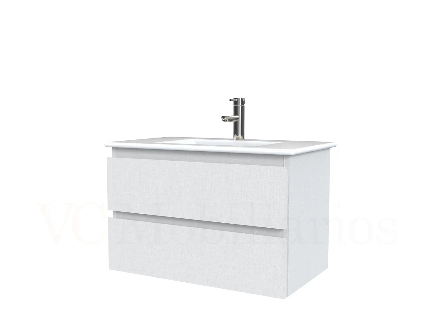 Mueble vanitorio aereo con cubierta de loza de 70 cm  /  M3-701-A / Giorno 1