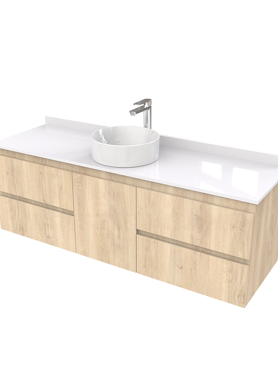 Mueble Vanitorio  aereo para lavamanos sobreponer simple de 160 cm M2-1630-SPA / Jerez 1