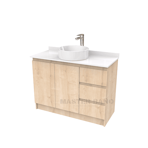 Mueble Vanitorio al piso para lavamanos sobreponer simple de 90 cm M2-930-SPA / Rustico