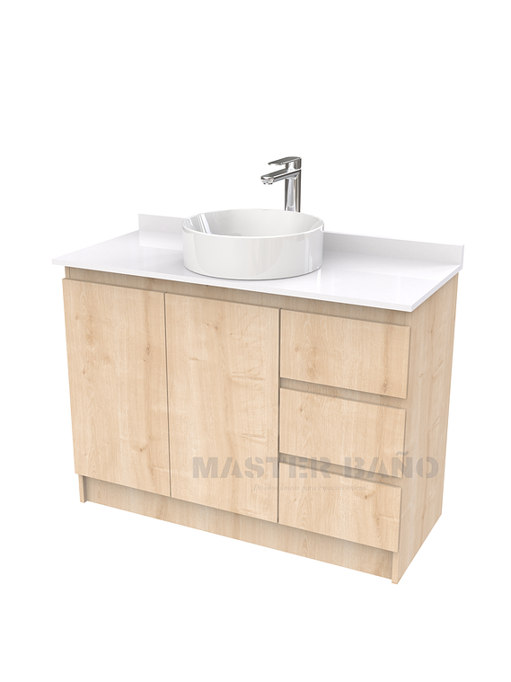 Mueble Vanitorio al piso para lavamanos sobreponer simple de 90 cm M2-930-SPA / Rustico 1