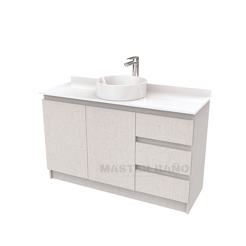 Mueble Vanitorio al piso para lavamanos sobreponer simple de 140 cm M2-1430-SPA / Giorno