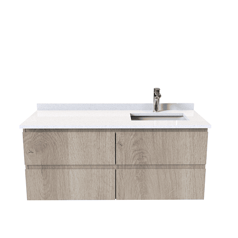 Mueble vanitorio aereo simple de 130cm  M4-1338-A / Derecho / Jerez