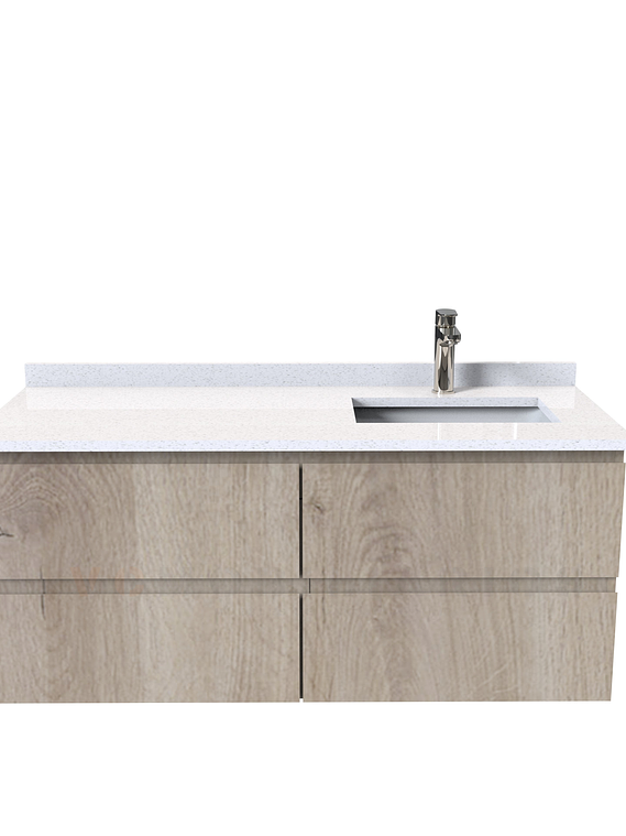 Mueble vanitorio aereo simple de 130cm  M4-1338-A / Derecho / Jerez 1