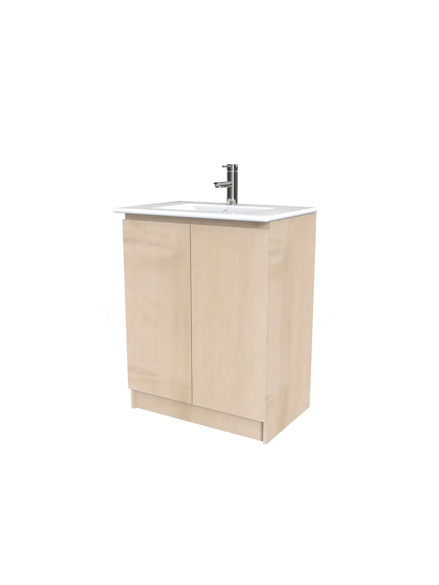 Mueble vanitorio al piso  de 60  cm con cubierta de loza M0-601  / Rustico 1