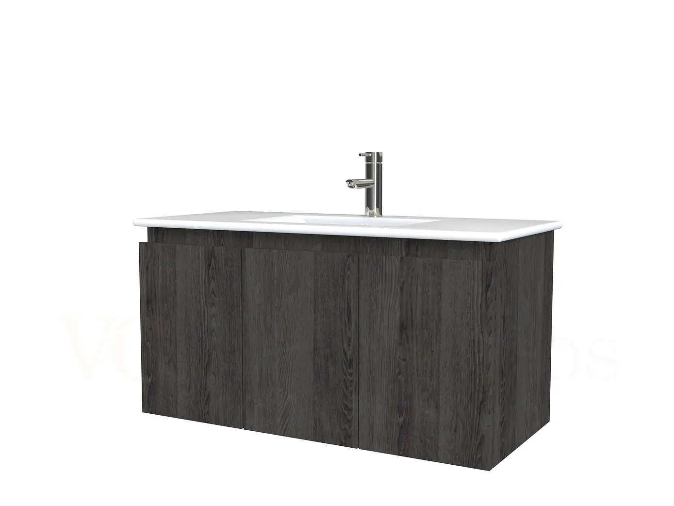 Mueble vanitorio aereo con cubierta de loza de 90 cm  /  M0-901-A / Espresso 1