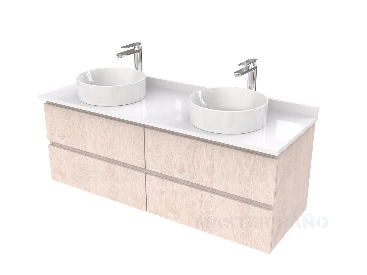 Mueble Vanitorio  para lavamanos sobreponer simple de 150 cm M4-1530-SPA / Provenzal 1