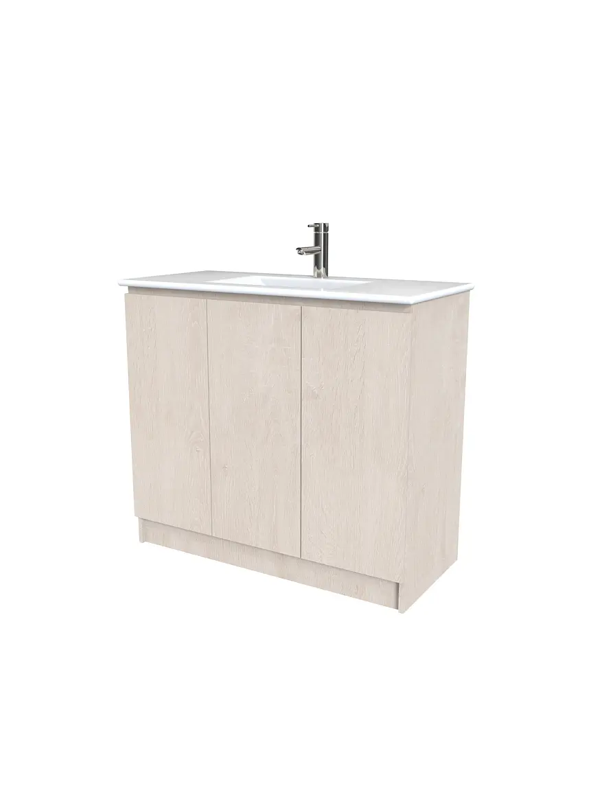 Mueble vanitorio al piso  de 100  cm con cubierta de loza M0-001  / Provenzal 1