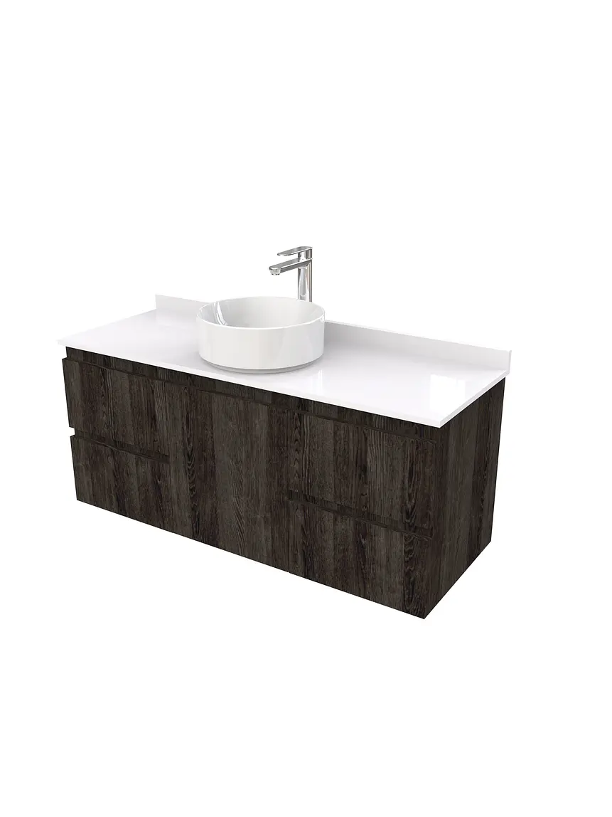 Mueble Vanitorio  aereo para lavamanos sobreponer simple de 100 cm M2-1030-SPA / Espresso 1