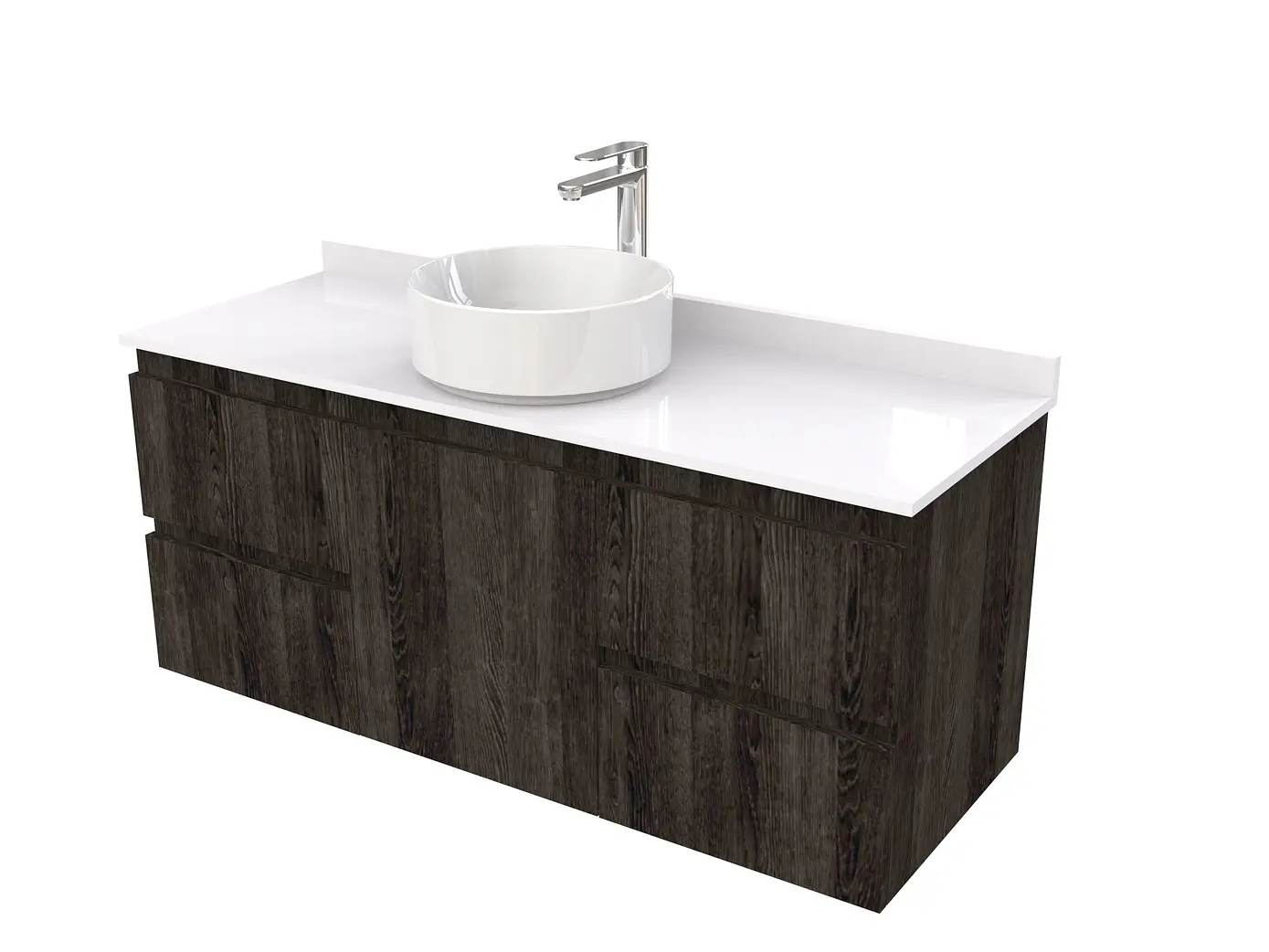 Mueble Vanitorio  aereo para lavamanos sobreponer simple de 100 cm M2-1030-SPA / Espresso 1