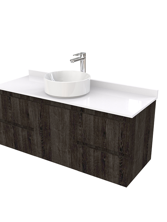 Mueble Vanitorio  aereo para lavamanos sobreponer simple de 100 cm M2-1030-SPA / Espresso 1