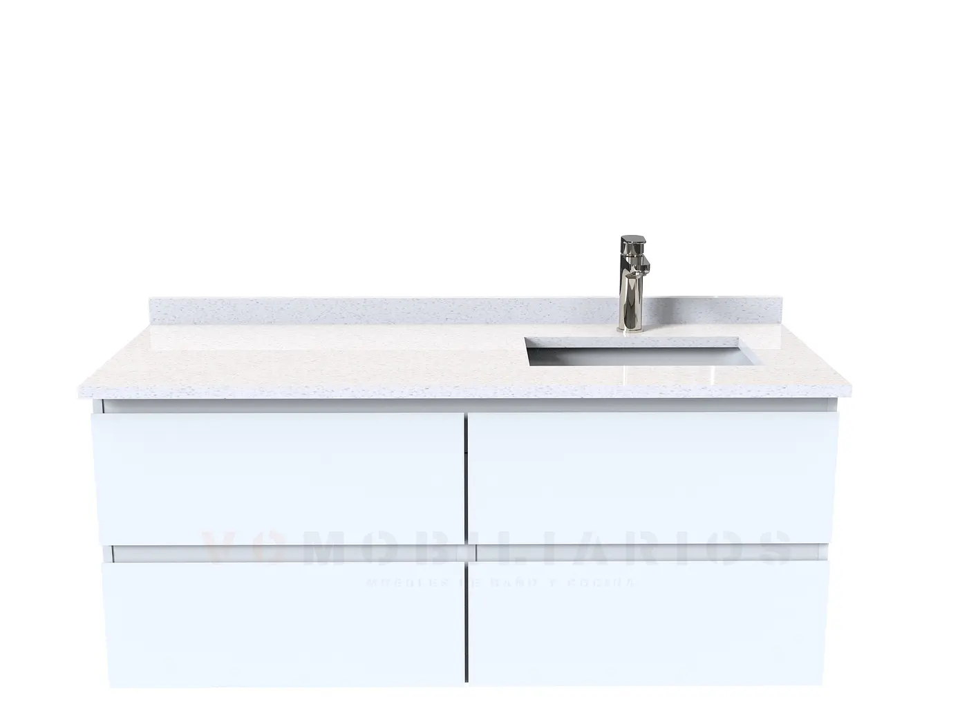 Mueble vanitorio aereo simple de 130cm  M4-1338-A / Derecho / Blanco 1