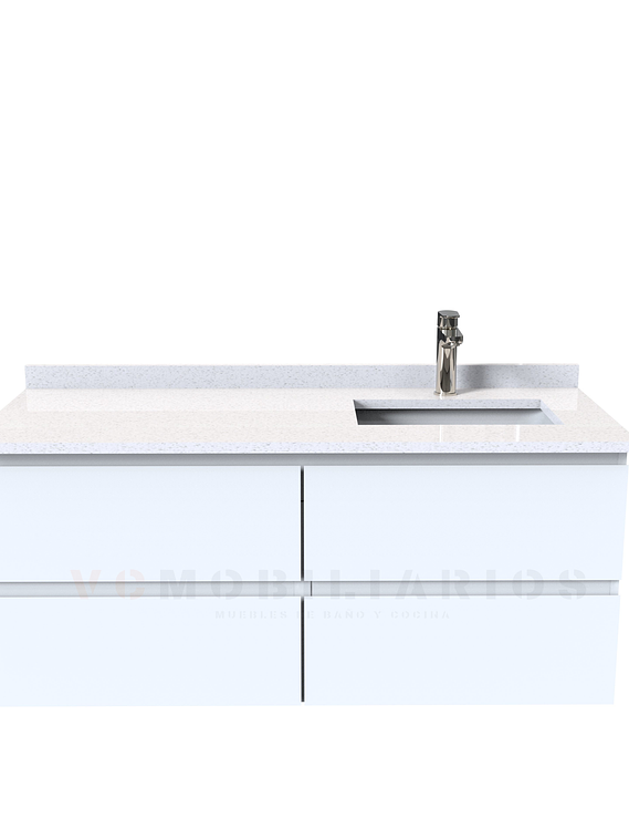 Mueble vanitorio aereo simple de 130cm  M4-1338-A / Derecho / Blanco 1