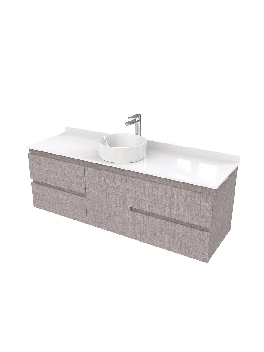 Mueble Vanitorio  aereo para lavamanos sobreponer simple de 160 cm M2-1630-SPA / Notte 1