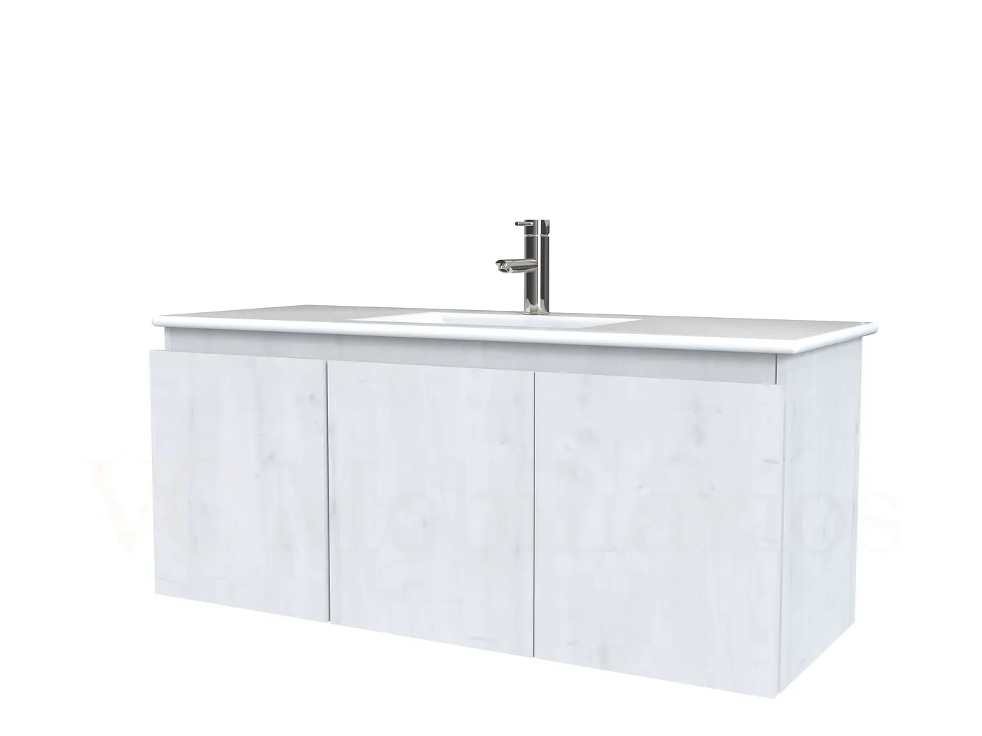 Mueble vanitorio aereo con cubierta de loza de 120 cm / M0-1201-A / alaska 1