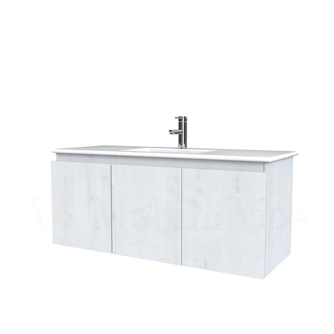 Mueble vanitorio aereo con cubierta de loza de 120 cm / M0-1201-A / alaska