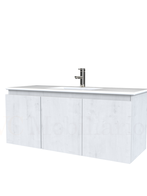 Mueble vanitorio aereo con cubierta de loza de 120 cm / M0-1201-A / alaska 1