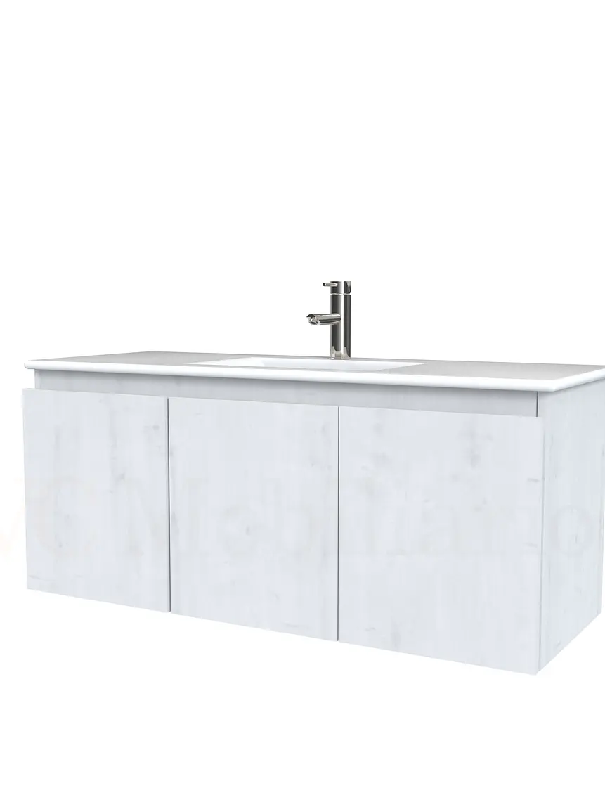 Mueble vanitorio aereo con cubierta de loza de 120 cm / M0-1201-A / alaska 1