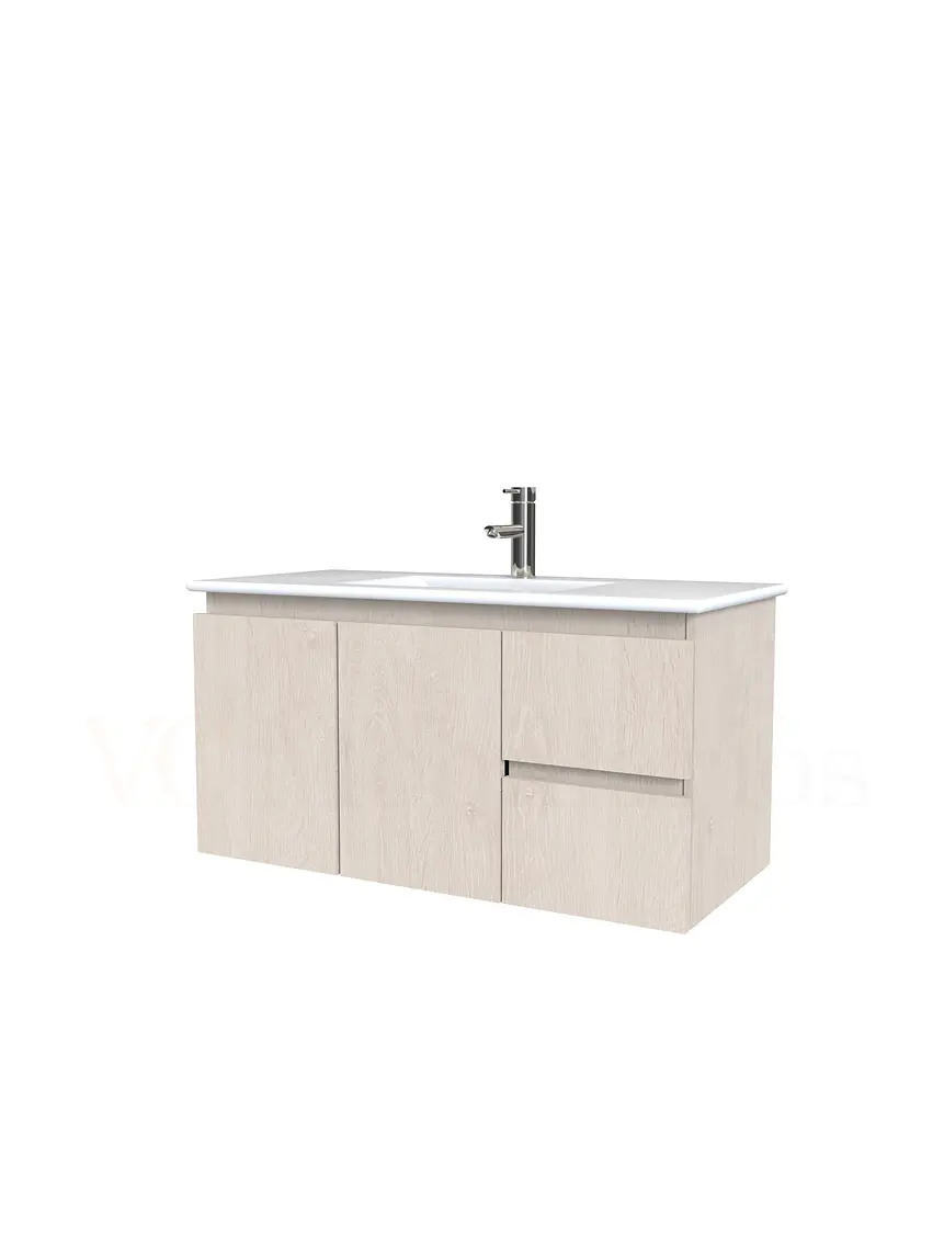 Mueble vanitorio aereo con cubierta de loza de 90 cm  /  M2-901-A / Provenzal 1