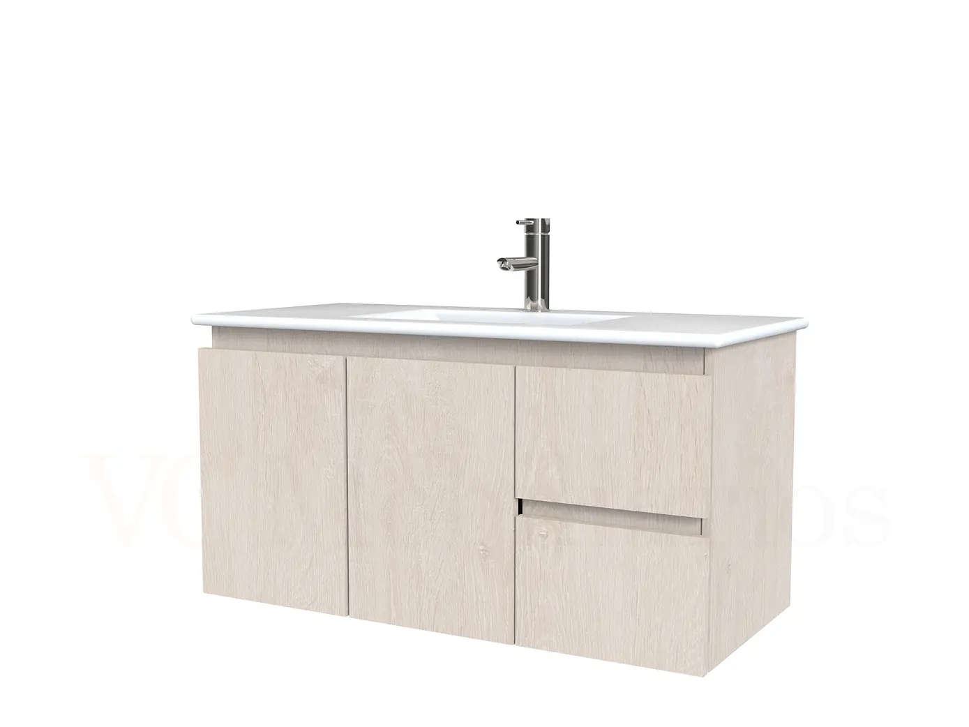 Mueble vanitorio aereo con cubierta de loza de 90 cm  /  M2-901-A / Provenzal 1