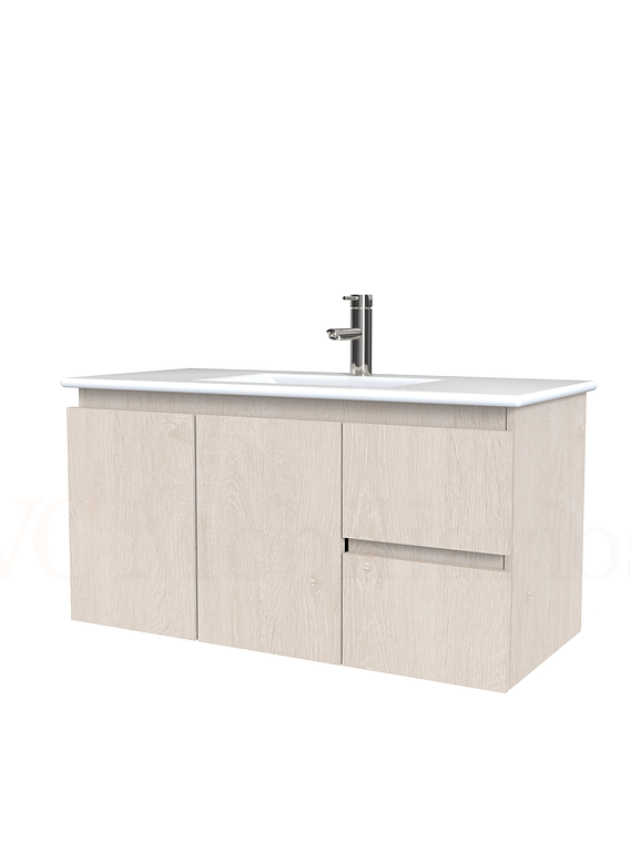 Mueble vanitorio aereo con cubierta de loza de 90 cm  /  M2-901-A / Provenzal 1