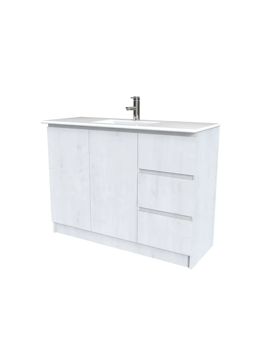 Mueble vanitorio al piso  de 120  cm con cubierta de loza M2-1201  / Alaska 1