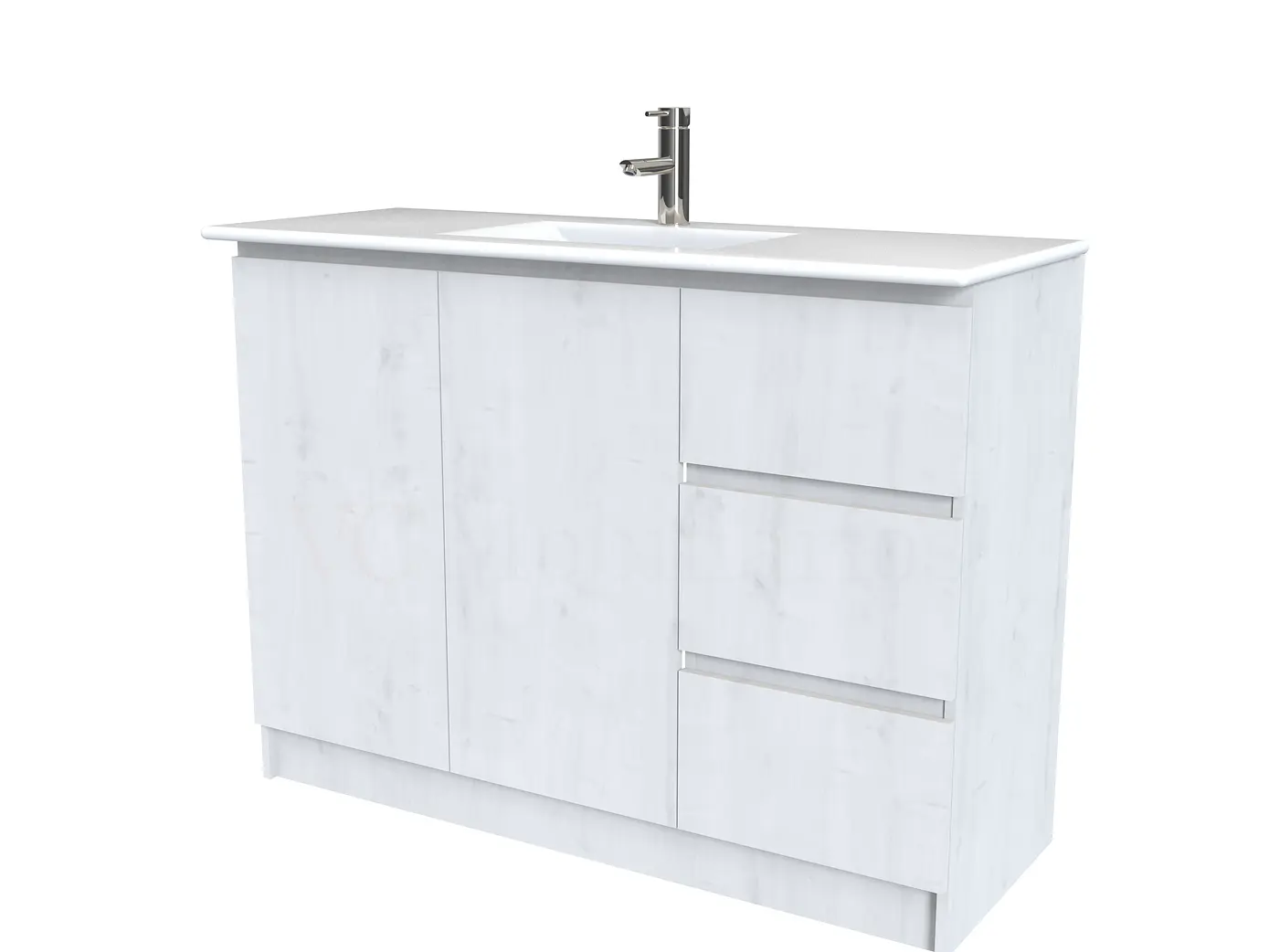 Mueble vanitorio al piso  de 120  cm con cubierta de loza M2-1201  / Alaska 1